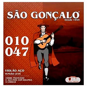 Jogo De Cordas Para Violão Aço Bolinha 010 - 047 São Gonçalo