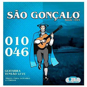 Jogo De Cordas Guitarra Niquel 10-46 Tensão Leve São Gonçalo