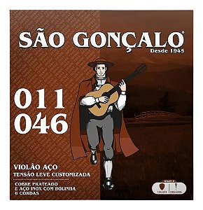 Encordoamento Violão Aço Bolinha 011" - 046" São Gonçalo