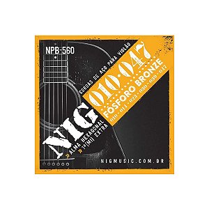 Encordoamento Violão Aço Phosphor Bronze 010-047 Npb560 Nig
