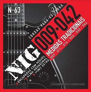 Corda Guitarra 09-42 - 1 Corda Mi Extra + Palheta N63 Nig