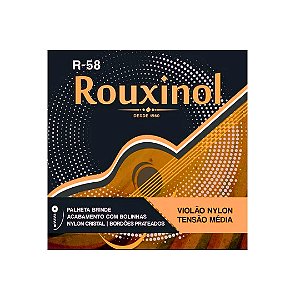 Encordoamento Violão Nylon-cristal/prateada Tensão Média R58 Rouxinol