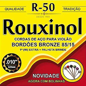 Encordoamento Violão Aço Inox Bolinha 010" R-50 Rouxinol