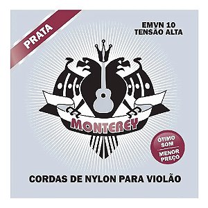 Cordas Violão Nylon Tensão Alta Prata Emvn10 Monterey