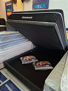 Conjunto box baú casal-Molas ensacadas-Elegant-Ortobom