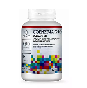 SUPLEMENTO ALIMENTAR COENZIMA Q10+ VITAMINA E-VITALIDADE E SAÚDE AKMOS
