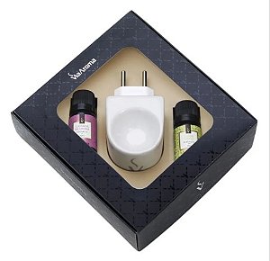 Kit Presente Via Aroma Elegance Difusor Ceramica com 02 Essencias.