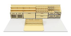 Organizador Modular em MDF com 8 Módulos 2 Andares em "I" + Pintura 1200mmCx150mmLx300mmA