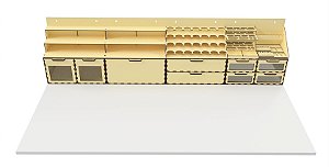 Organizador Modular em MDF com 8 Módulos 2 Andares em "I" 1200mmCx150mmLx300mmA