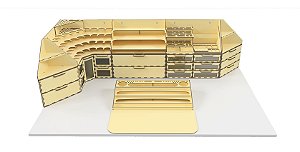 Organizador Modular em MDF com 10 Módulos 2 Andares em "L" + Pintura 1050mmCx450mmLx300mmA