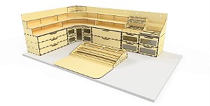 Organizador Modular em MDF com 8 Módulos 2 Andares em "L" + Pintura 900mmCx600mmLx300mmA