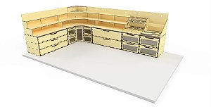 Organizador Modular em MDF com 8 Módulos 2 Andares em "L" 900mmCx600mmLx300mmA