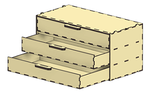 Módulo Organizador com 03 gavetas 300mm (0410)