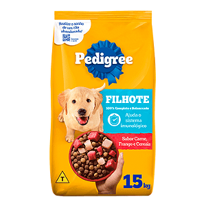 Ração Pedigree Filhotes Carne Frango e Cereais 15KG