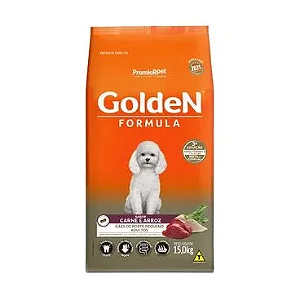 Ração Golden Formula Adulto Raças Pequenas Carne e Arroz Mini Bits 10KG- 15KG