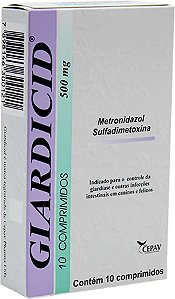 Giardicid 500mg para Cães e Gatos 10 comprimidos
