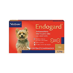 Vermífugo Endogard Cães ate 2,5kg 2 comprimidos