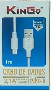 Cabo Kingo USB TIpo C ou Iphone de 2 metros