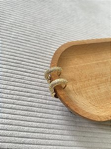 Argola Cravejada G - Banhada a Ouro