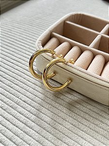 Argola Tubo G - Banhada a Ouro