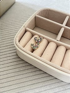 Brinco Heart Colors - Banhada a Ouro