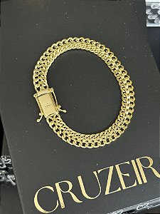 Pulseira Grumet Imperador 9mm 21cm - Banhado a Ouro