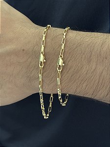 Pulseira Tijolinho 2,5mm - Banhado a Ouro