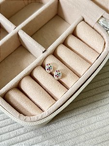 Brinco Oval Colors - Prata 925