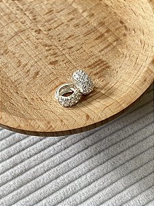 Argola Zircônias Cristal - Prata 925