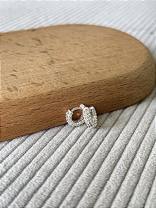 Argola Cristal Torcida - Prata 925