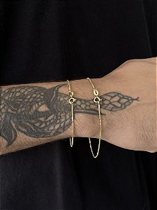 Pulseira Veneziana 1mm - Banhado a Ouro