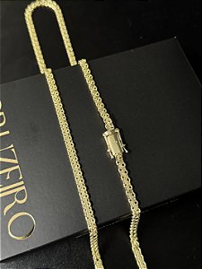 Corrente Cadeado Duplo 5mm - Banhada a Ouro