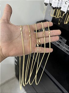 Corrente Grumet Trabalhada 3mm - Banhada a Ouro