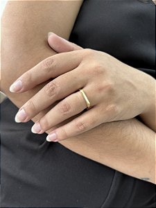 Anel Amor de Mãe 2mm - Banhado a Ouro
