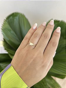 Anel Chuveiro Quadrado - Banhado a Ouro
