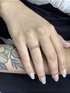 Anel Multi Rosa - Banhado a Ouro