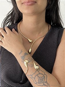 Conjunto Gota - Banhado a Ouro