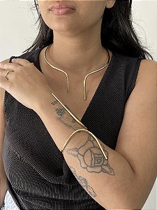 Conjunto Line - Banhado a Ouro