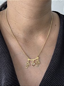 Colar Elo Português + Canga - Banhado a Ouro