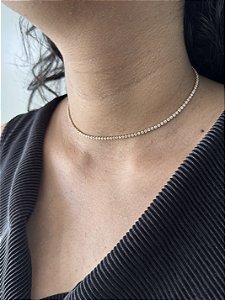 Colar Riviera Cristal - Banhado a Ouro