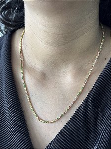 Colar Riviera Colors - Banhado a Ouro