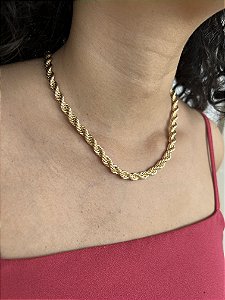 Choker Elo Baiano 7mm - Banhado a Ouro