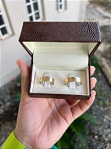 Par de Alianças 6mm Reta - Moeda Antiga