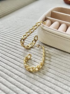 Argola Corrente - Banhada a Ouro