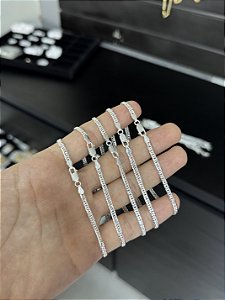 Pulseira Grumet Dupla 3,5mm 21cm - Prata 925