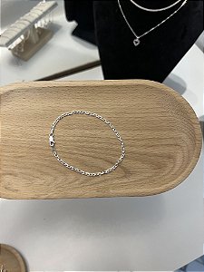 Pulseira Cadeadinho 3mm 20cm - Prata 925