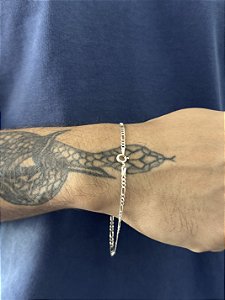 Pulseira 3x1 Fecho Tradicional 22cm - Prata 925
