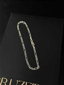Pulseira 3x1 Fecho Italiano 21cm - Prata 925