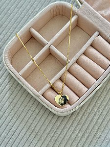 Colar Personalizado Coração M Veneziano - Banhado a Ouro