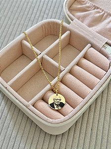 Colar Personalizado Redondo M Elo Português - Banhado a Ouro
